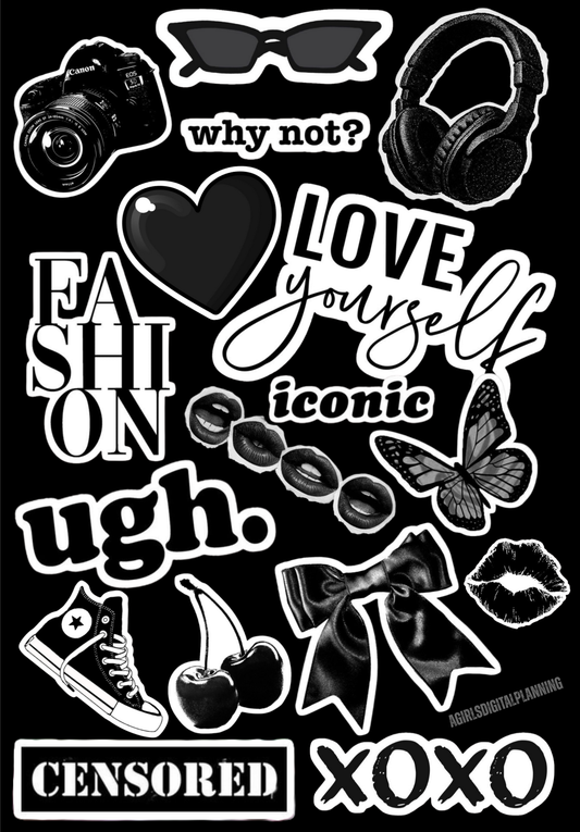 “Black And White Sticker” Kindle Insert 🤍