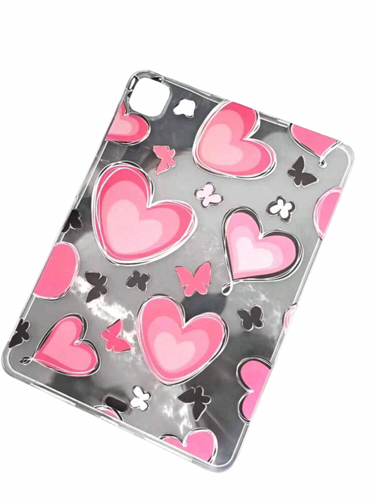 Hella Hearts And Butterflies IPad Case 🩷🖤